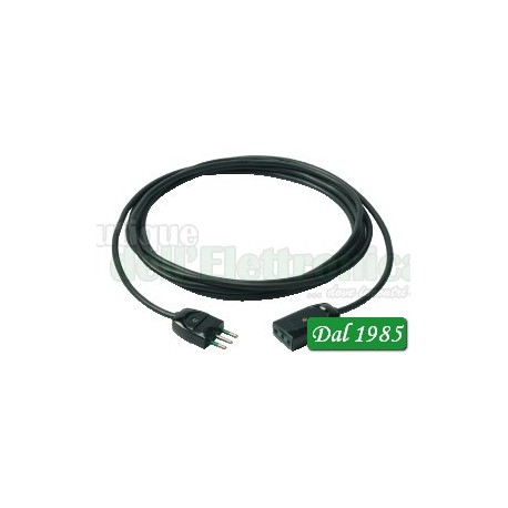 PROLUNGA ELETTRICA SPINA-PRESA 10A CAVO 3X0,75 LUNGHEZZA METRI 5 COLORE NERO VIMAR