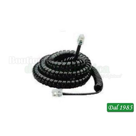 CAVETTO TELEFONICO SPIRALATO CORNETTA NERO 5.MT