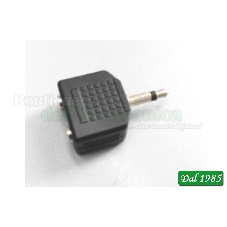 ADATTATORE DA SPINA 3,5MM MONO A 2 PRESE 3,5MM STEREO