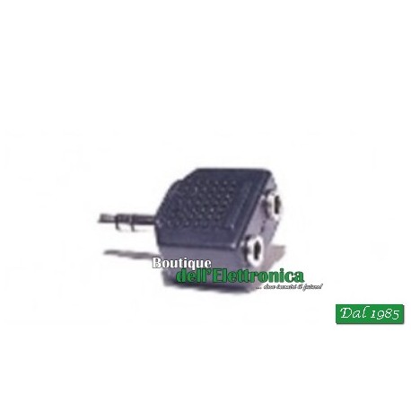 ADATTATORE DA SPINA 3,5MM STEREO A 2 PRESE 3,5MM STEREO