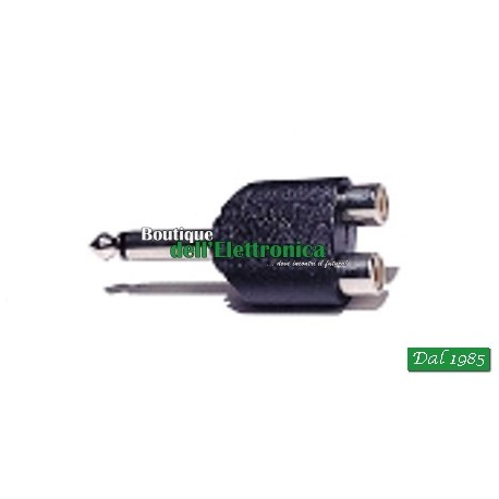 ADATTATORE DA SPINA 6,3MM MONO A 2 PRESE RCA