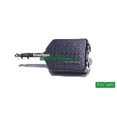 ADATTATORE DA SPINA 6,3MM STEREO A 2 PRESE 6,3MM STEREO