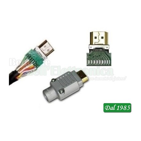 CONNETTORE HDMI DA SALDARE CONTATTI PLACCATI ORO