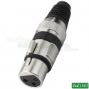 CONNETTORE XLR 3 POLI FEMMINA NERO