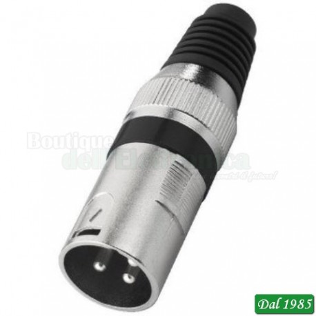 CONNETTORE XLR 3 POLI MASCHIO NERO