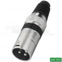 CONNETTORE XLR 3 POLI MASCHIO NERO