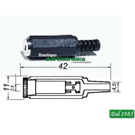 PRESA JACK 2,5MM STEREO CON GUIDACAVO
