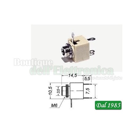 PRESA JACK 3,5MM MONO DA PANNELLO CON INTERRUTTORE N.C.
