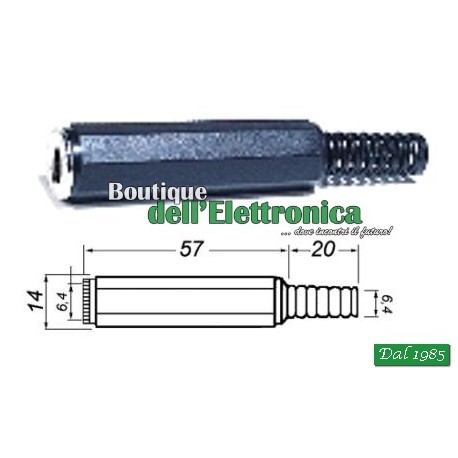 PRESA JACK 6,3MM STEREO CON GUIDACAVO