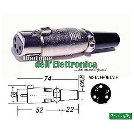 PRESA MICROFONICA XLR 3 POLI CON AGGANCIO