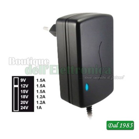 ALIMENTATORE SWITCHING REGOLABILE 9-24Vcc 1,5A