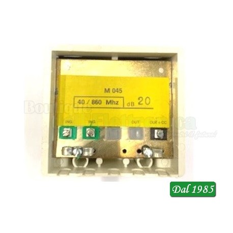 AMPLIFICATORE 40/860Mhz 20dB 2 INGRESSI LOG
