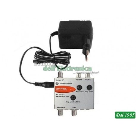 MODULATORE OFFEL (07-876) MM RF/RCA ALIM. MODULATORE OFFEL (07-876) MM RF/RCA ALIM.