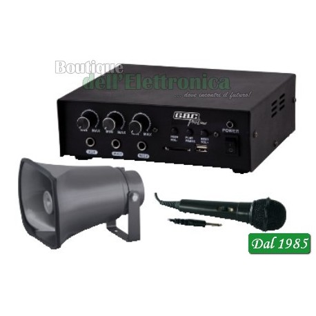 KIT AMPLIFICATORE 30W CON MP3 / TROMBA / MICROFONO ( Mod. GBC KIT CAR 30 )