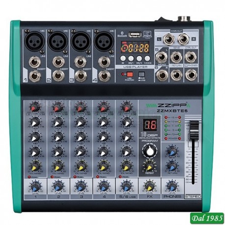 MIXER COMPATTO 6 CANALI DSP BT
