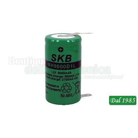 BATTERIA RICARICABILE SKB AL NI-MH CILINDRICA - D (TORCIA) 9000 MAH