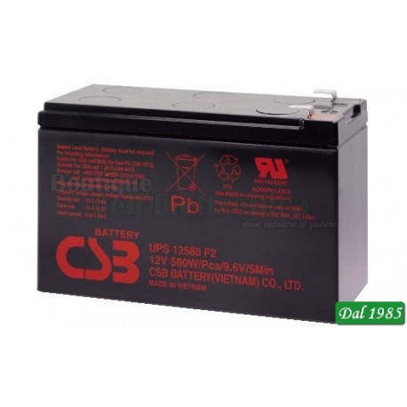 BATTERIA AL PIOMBO 12 VOLT 10 AMPER UPS12580 CSB