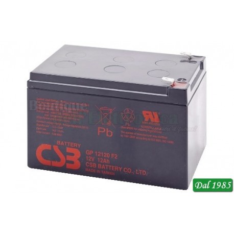 BATTERIA AL PIOMBO 12 VOLT 12 AMPER GP12120F2 CSB