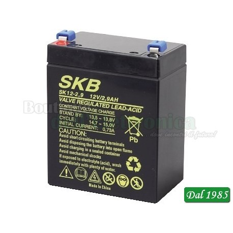 BATTERIA AL PIOMBO SKB 12V - 2,9 AH