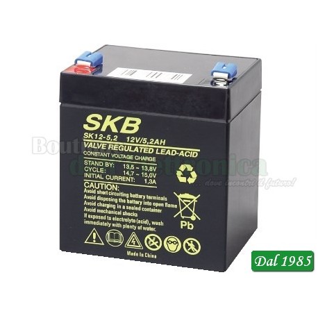 BATTERIA AL PIOMBO SKB 12V - 5,2 AH