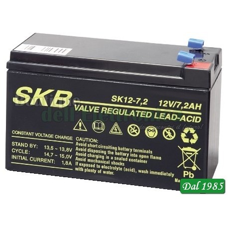 BATTERIA AL PIOMBO SKB 12V - 7,2 AH