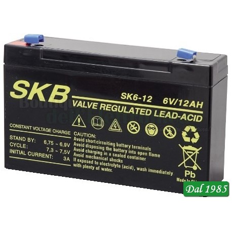 BATTERIA AL PIOMBO SKB 6V - 12 AH