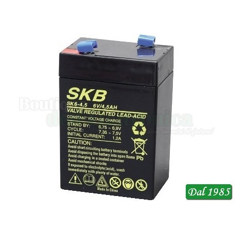 BATTERIA AL PIOMBO SKB 6V - 4,5 AH NORMALE