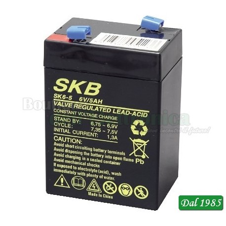 BATTERIA AL PIOMBO SKB 6V - 5,0 AH