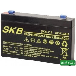 BATTERIA AL PIOMBO SKB 6V - 7,2 AH