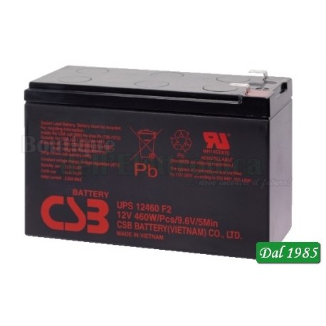 BATTERIA AL PIOMBO UPS12460 CSB 12 VOLT -9 AMPER