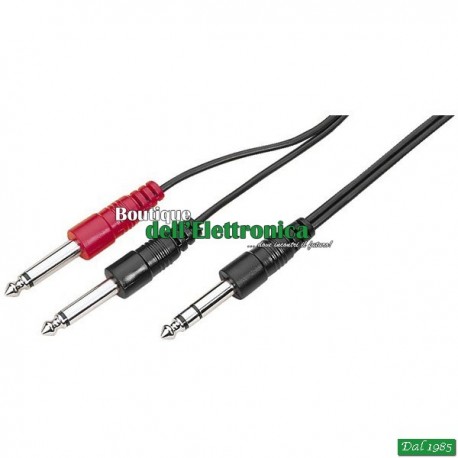 CAVO AUDIO 1 JACK 6,3 STEREO A 2 JACK 6,3 MONO