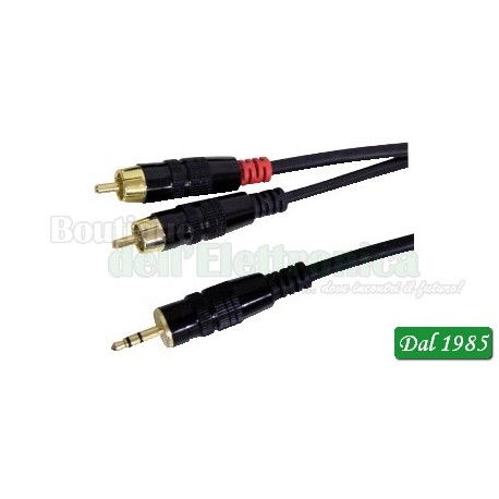 CAVO LINE / INSTRUMENT PROFESSIONALE SPINA 3,5MM STEREO / 2 SPINE RCA 1,8M