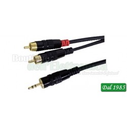 CAVO LINE / INSTRUMENT PROFESSIONALE SPINA 3,5MM STEREO / 2 SPINE RCA 6M