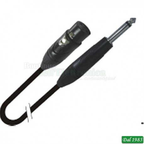 CAVO MICROFONICO PROFESSIONALE CANON FEMMINA - JACK 6,3 MM MONO LUNGHEZZA 3 METRI